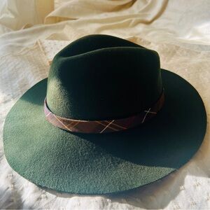 🥀 Classic Vintage Barbour 100% Wool Fedora Hat Size Large 🥀